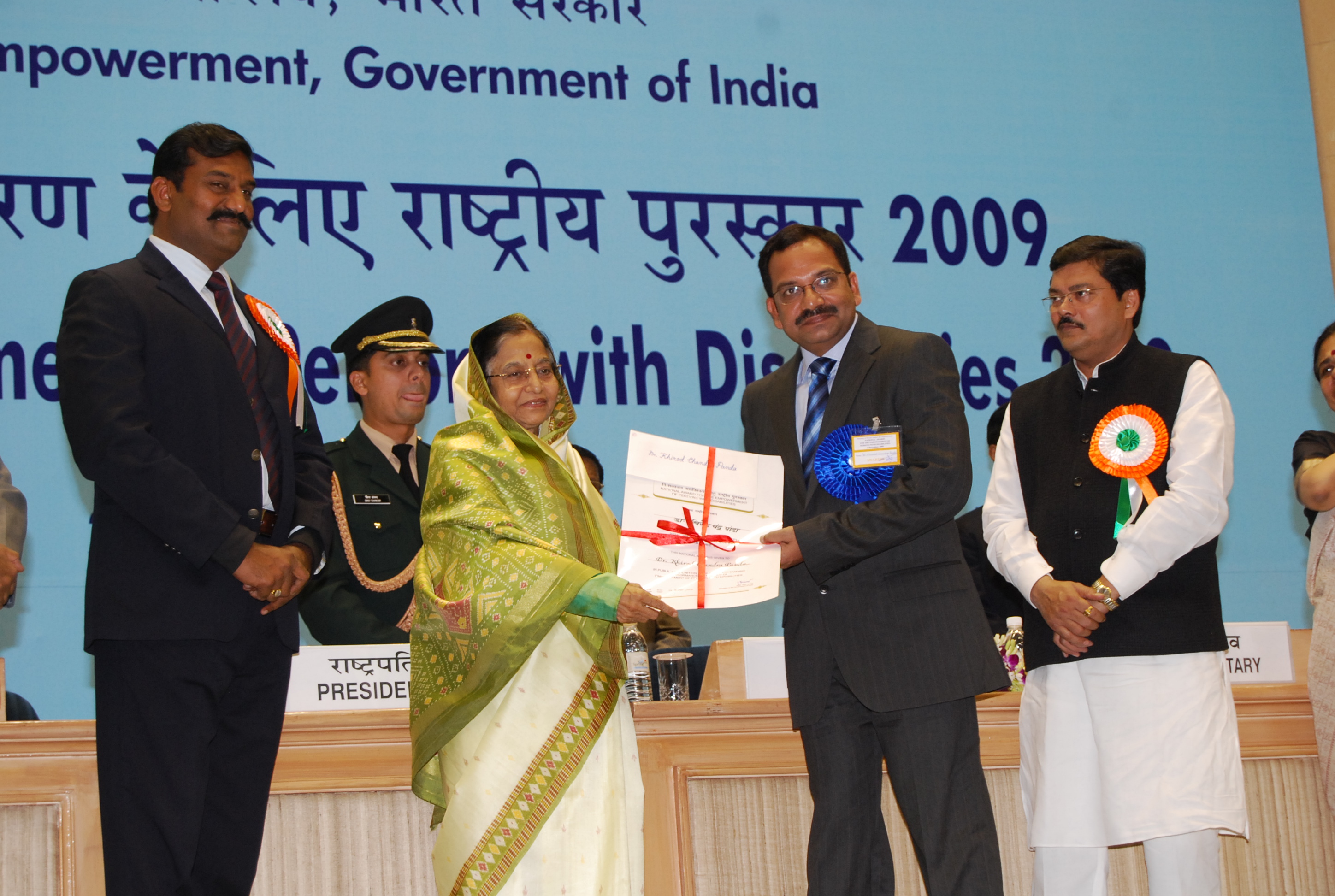 Dr. Panda receiving award